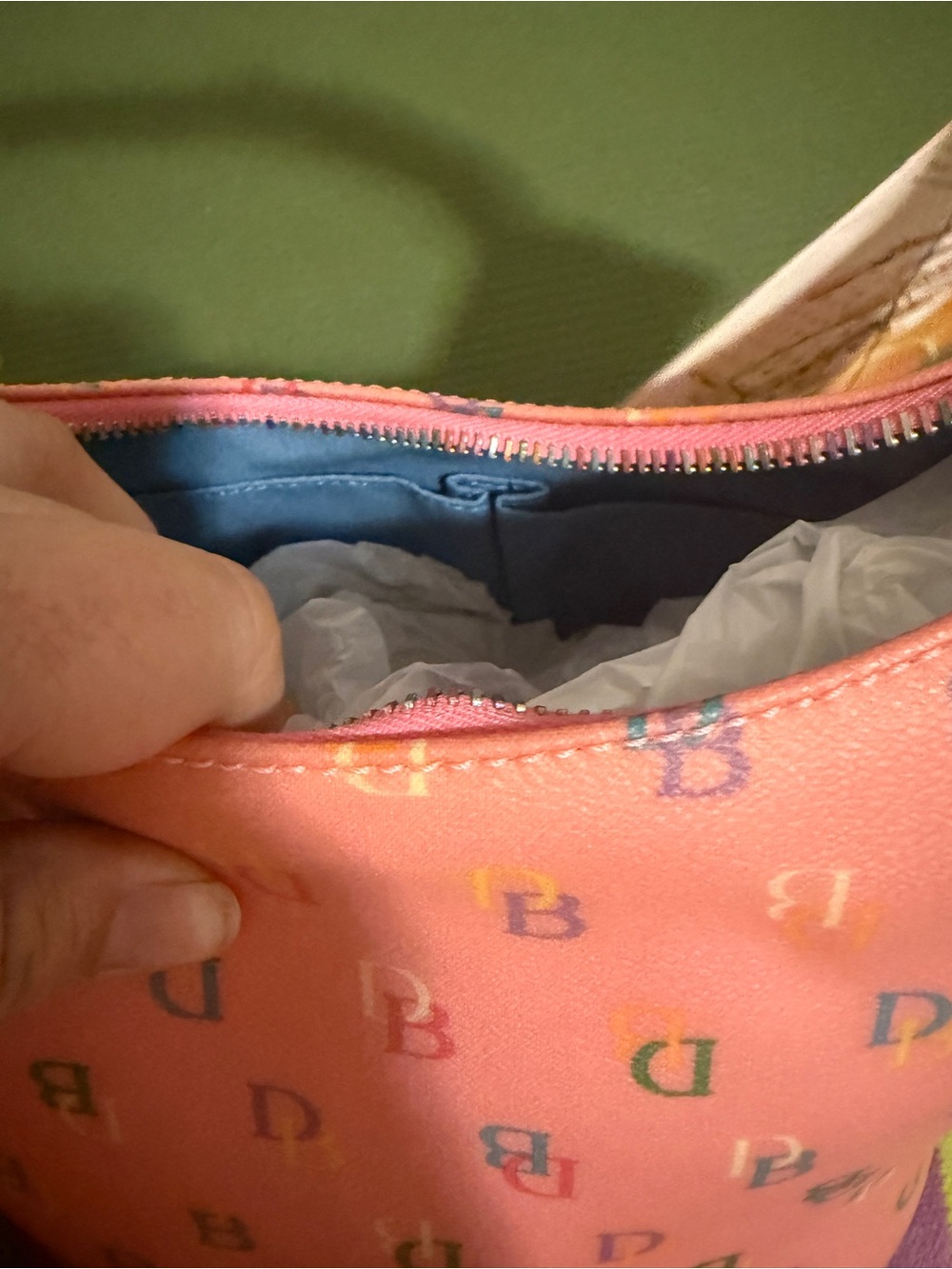 Dooney & Bourke Vintage Y2K It Collection Pink Monogram Bucket Bag Shoulder NWT - Picture 9 of 10